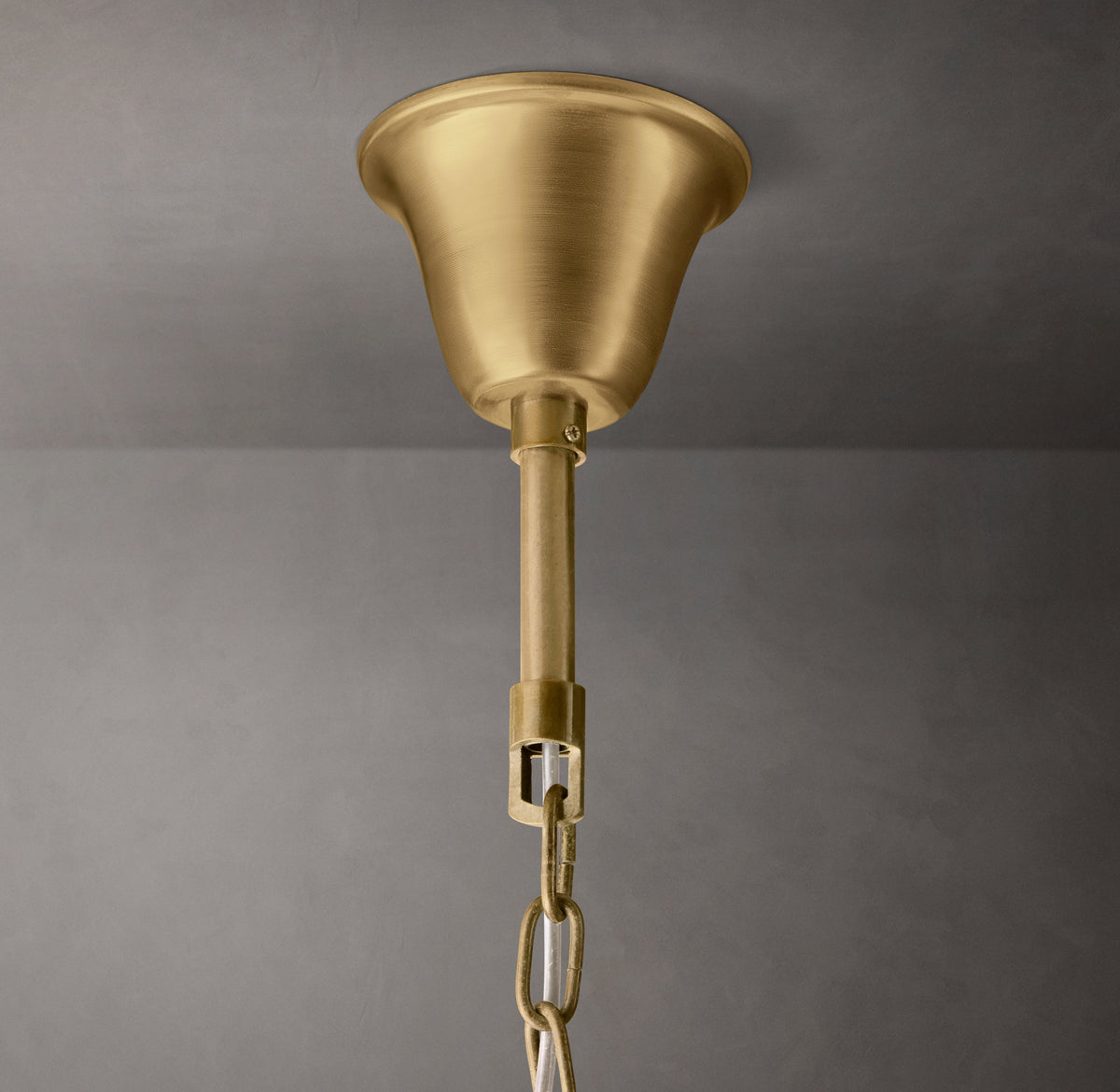 Artisan 1920s Odeon Round Chandelier – 44" Lacquered Burnished Brass — view 3