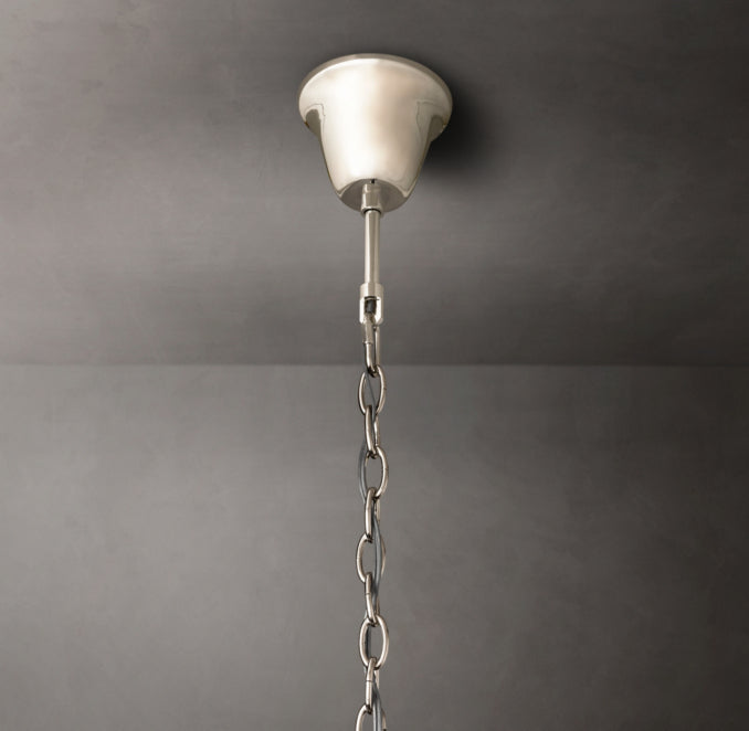 Artisan 1920s Odeon Round Chandelier – 44" Polished Nickel — view 3