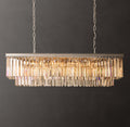 Artisan 1920s Odeon Rectangular Chandelier – 49" Polished Nickel — view 1