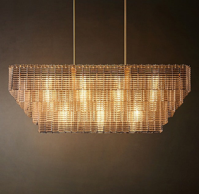 Heritage Sirene Clear Glass Rectangular Chandelier — view 1