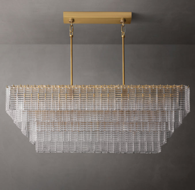 Heritage Sirene Clear Glass Rectangular Chandelier — view 2