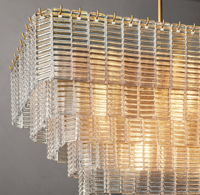 Heritage Sirene Clear Glass Rectangular Chandelier — view 3