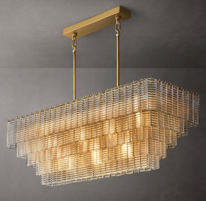 Heritage Sirene Clear Glass Rectangular Chandelier — view 4