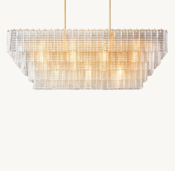 Heritage Sirene Clear Glass Rectangular Chandelier — view 5