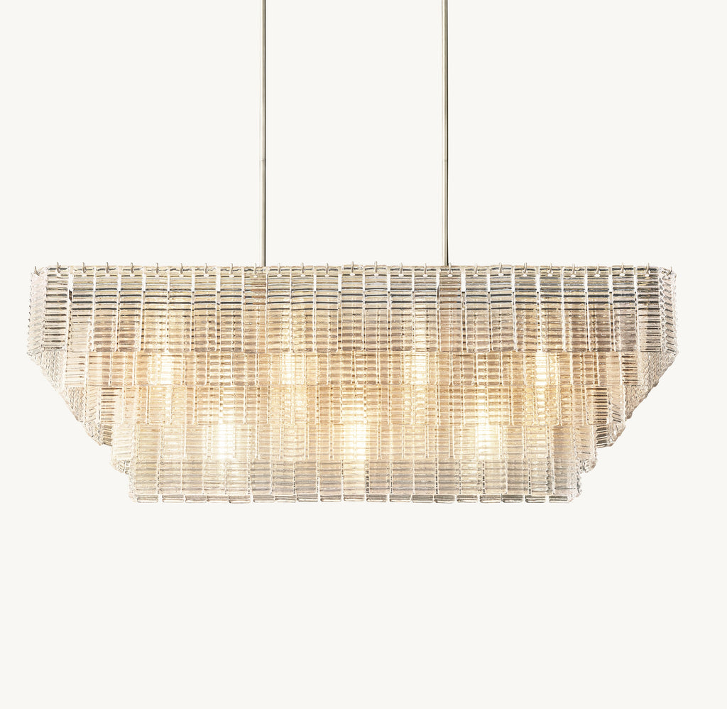 Heritage Sirene Clear Glass Rectangular Chandelier — view 1