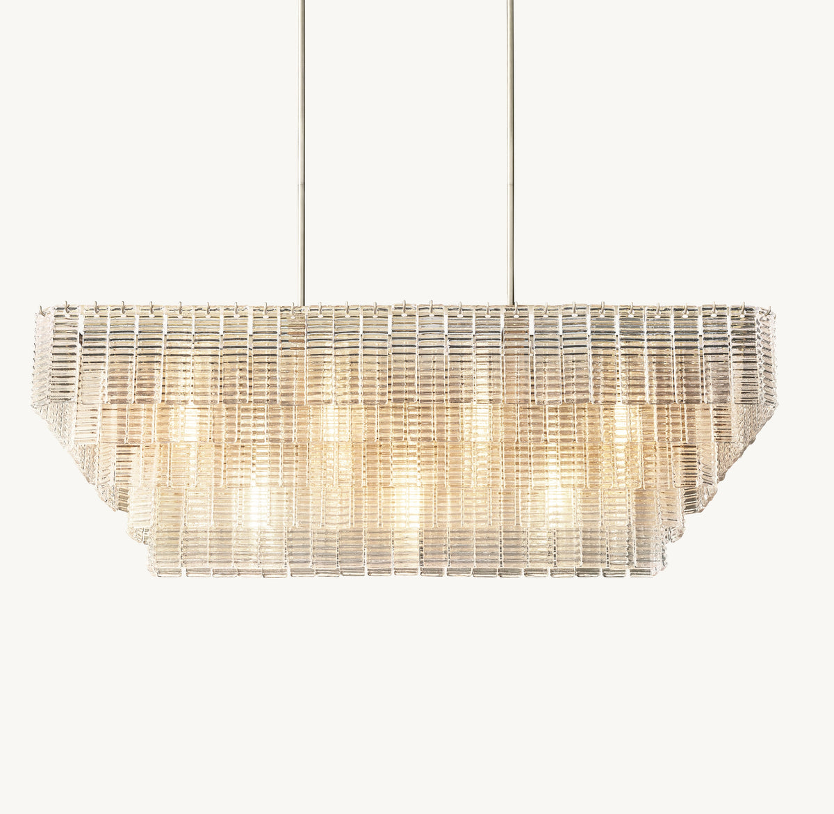 Heritage Sirene Clear Glass Rectangular Chandelier — view 1