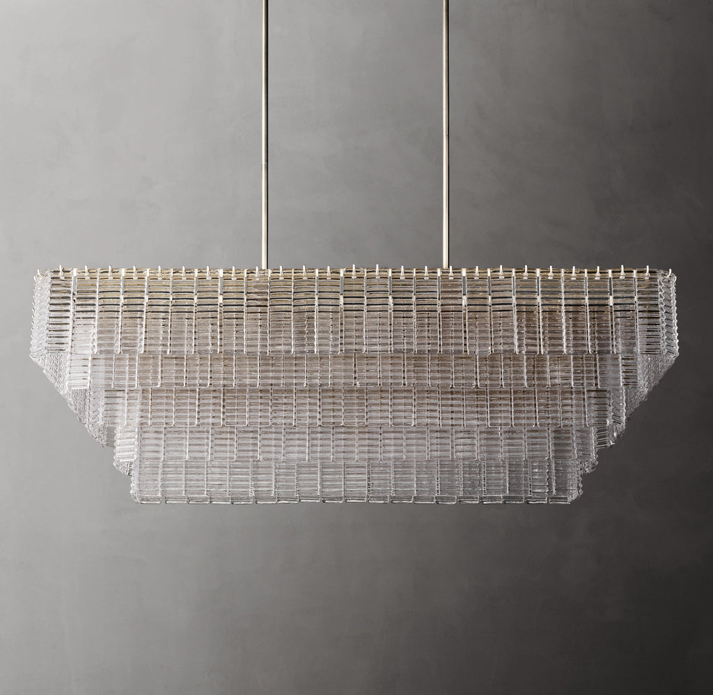 Heritage Sirene Clear Glass Rectangular Chandelier — view 2