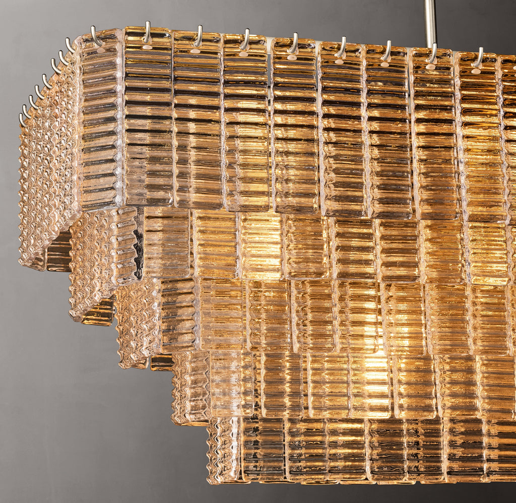 Heritage Sirene Clear Glass Rectangular Chandelier — view 3
