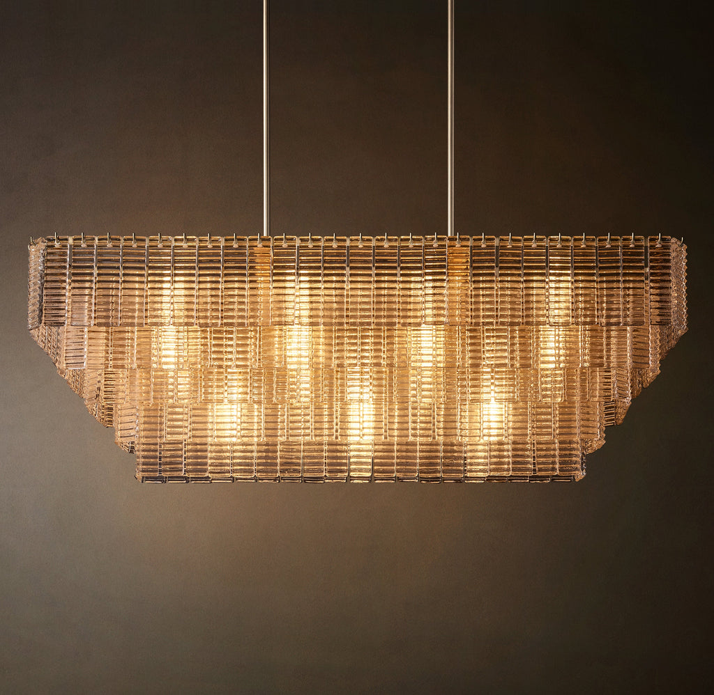 Heritage Sirene Clear Glass Rectangular Chandelier — view 4