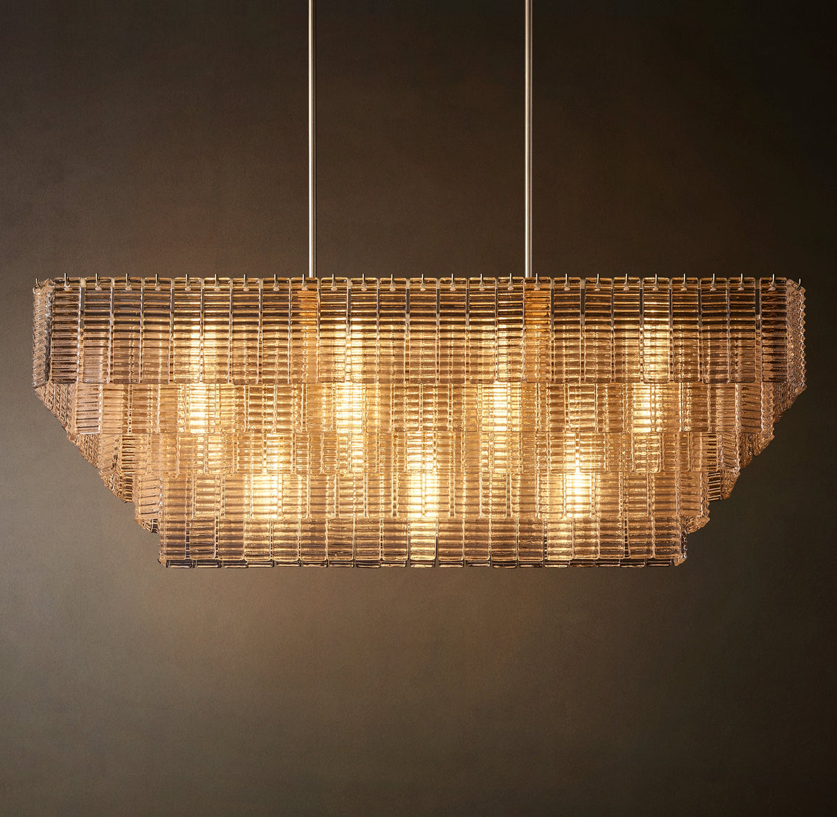 Heritage Sirene Clear Glass Rectangular Chandelier — view 4