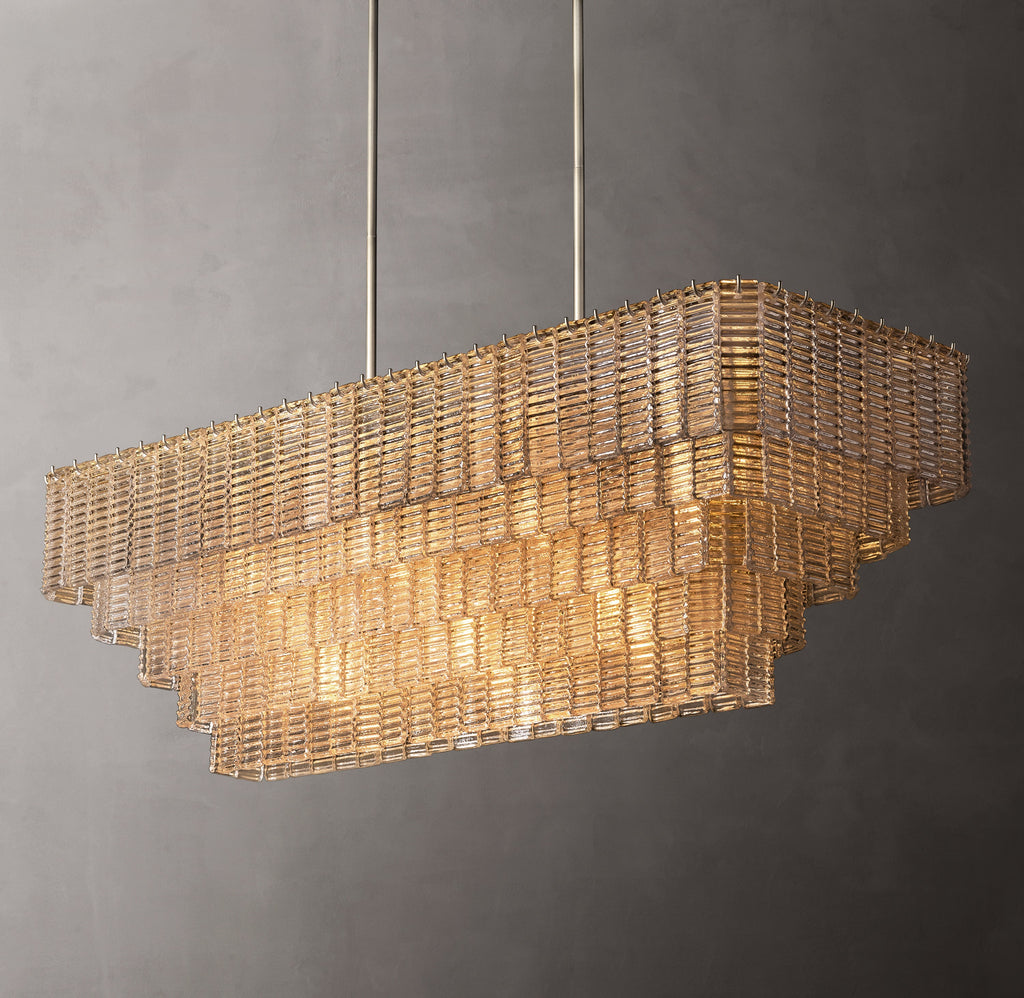 Heritage Sirene Clear Glass Rectangular Chandelier — view 5