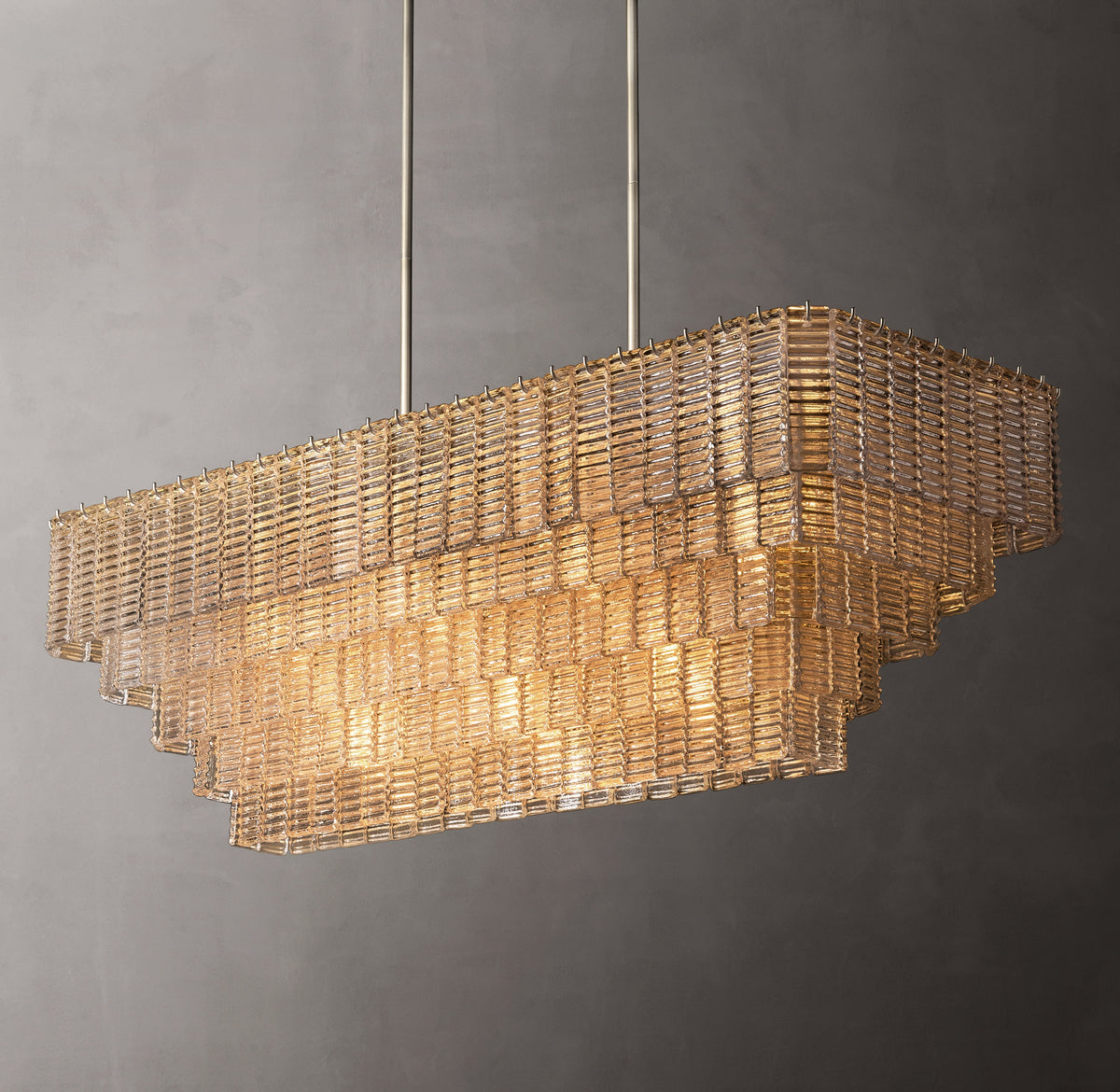 Heritage Sirene Clear Glass Rectangular Chandelier — view 5