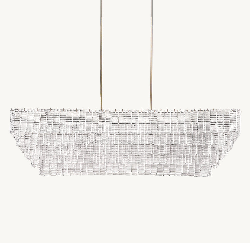 Heritage Sirene Clear Glass Rectangular Chandelier — view 1