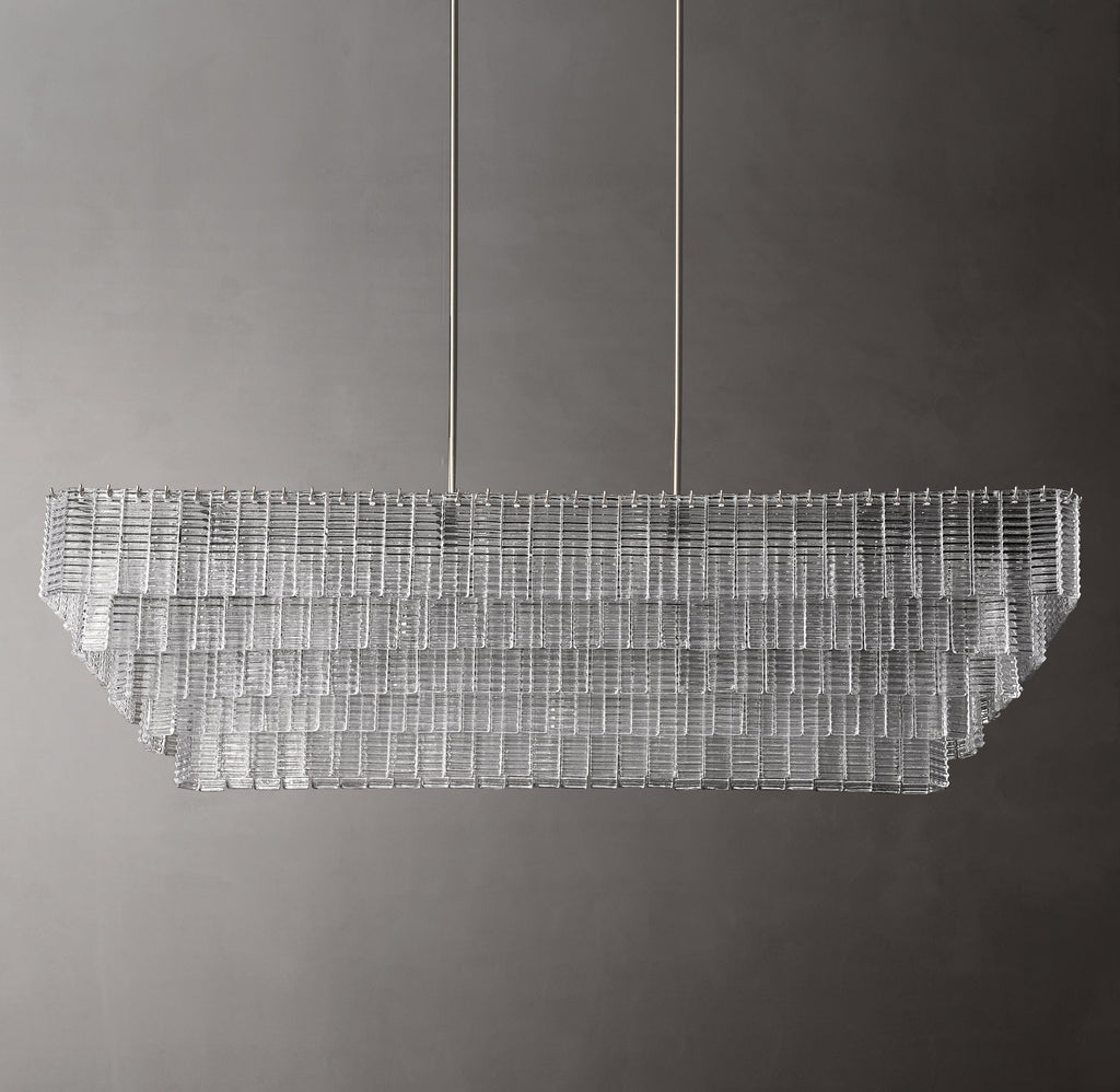 Heritage Sirene Clear Glass Rectangular Chandelier — view 2