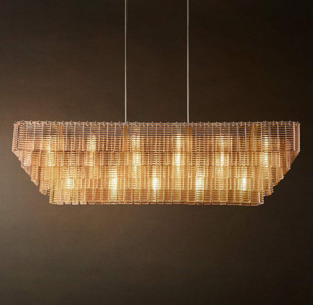 Heritage Sirene Clear Glass Rectangular Chandelier — view 5