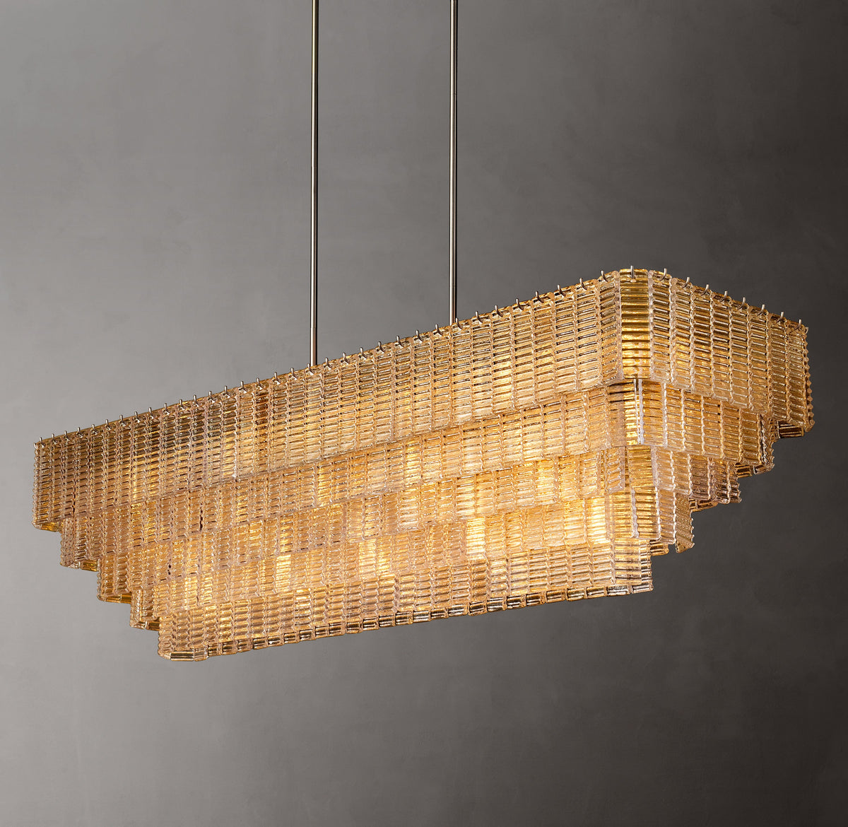 Heritage Sirene Clear Glass Rectangular Chandelier — view 6