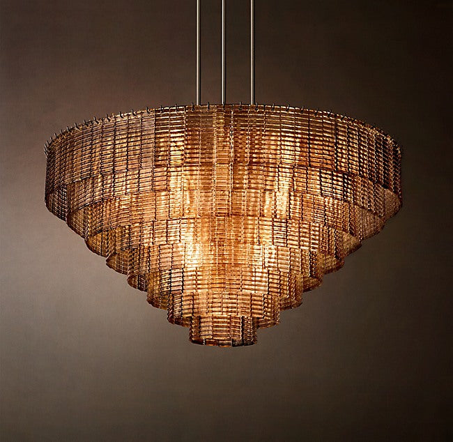 Heritage Sirene Smoke Glass Round Chandelier — view 1