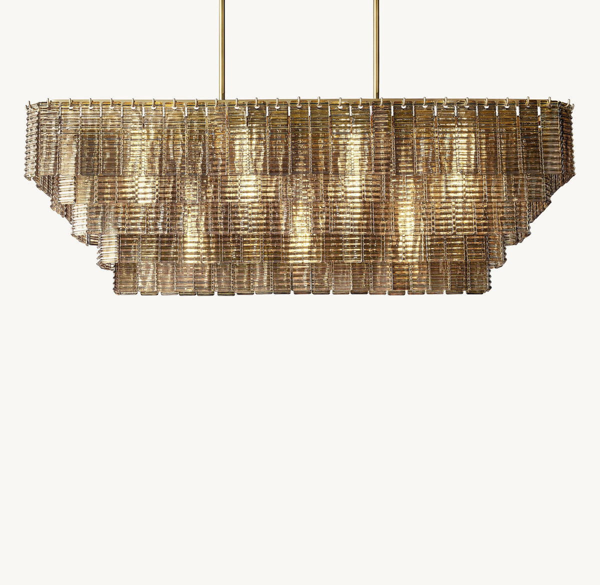 Heritage Sirene Smoke Glass Rectangular Chandelier – 59" — view 1