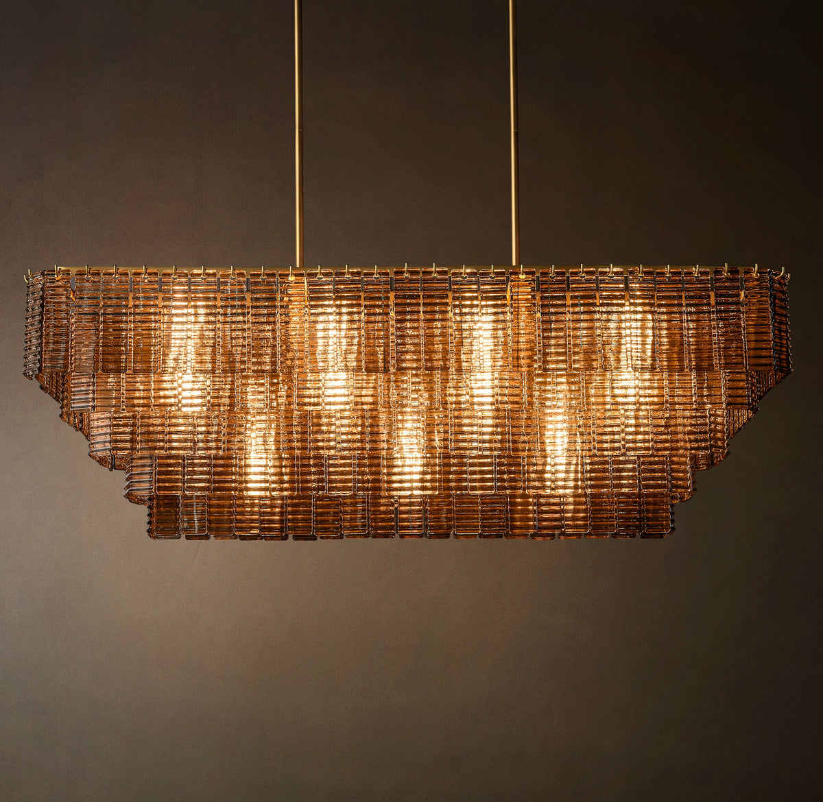 Heritage Sirene Smoke Glass Rectangular Chandelier – 59" — view 2