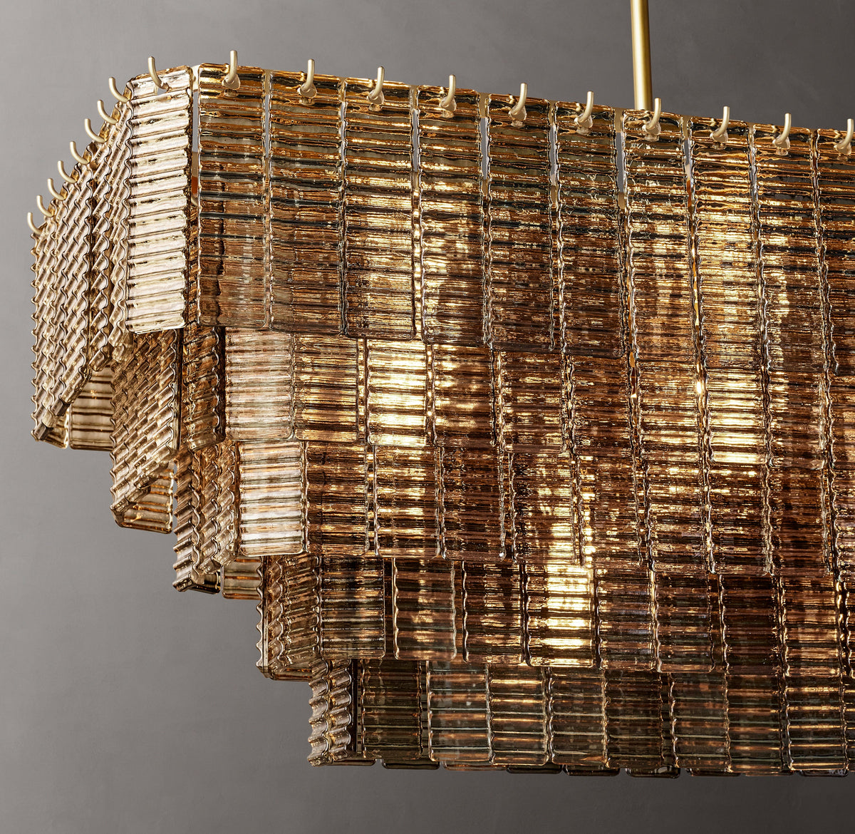 Heritage Sirene Smoke Glass Rectangular Chandelier – 59" — view 4