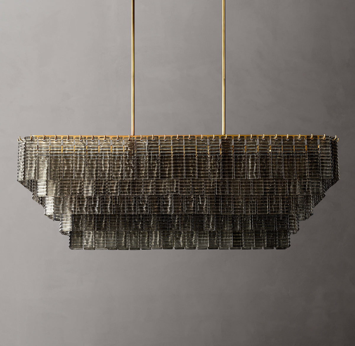 Heritage Sirene Smoke Glass Rectangular Chandelier – 59" — view 5
