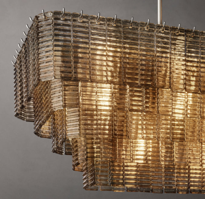 Heritage Sirene Smoke Glass Rectangular Chandelier – 77" — view 3