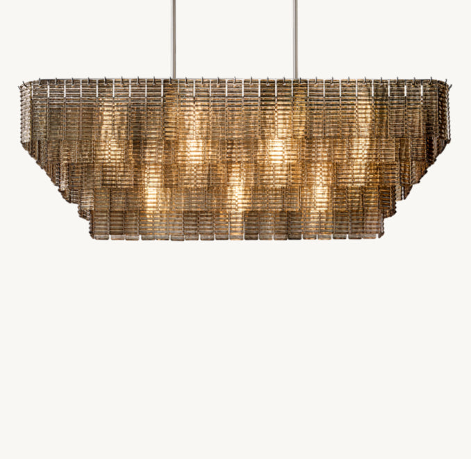 Heritage Sirene Smoke Glass Rectangular Chandelier – 77" — view 5