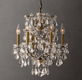 Sculptural 19th C. Rococo Iron & Crystal Round Chandelier – 18" Antiqued Brass/Clear Crystal — view 1