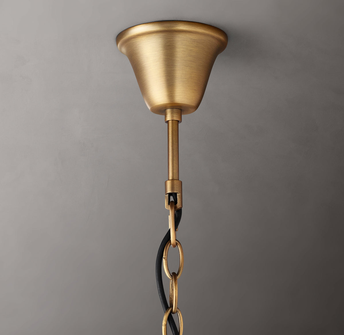 Sculptural 19th C. Rococo Iron & Crystal Round Chandelier – 33" Antiqued Brass/Clear Crystal — view 3