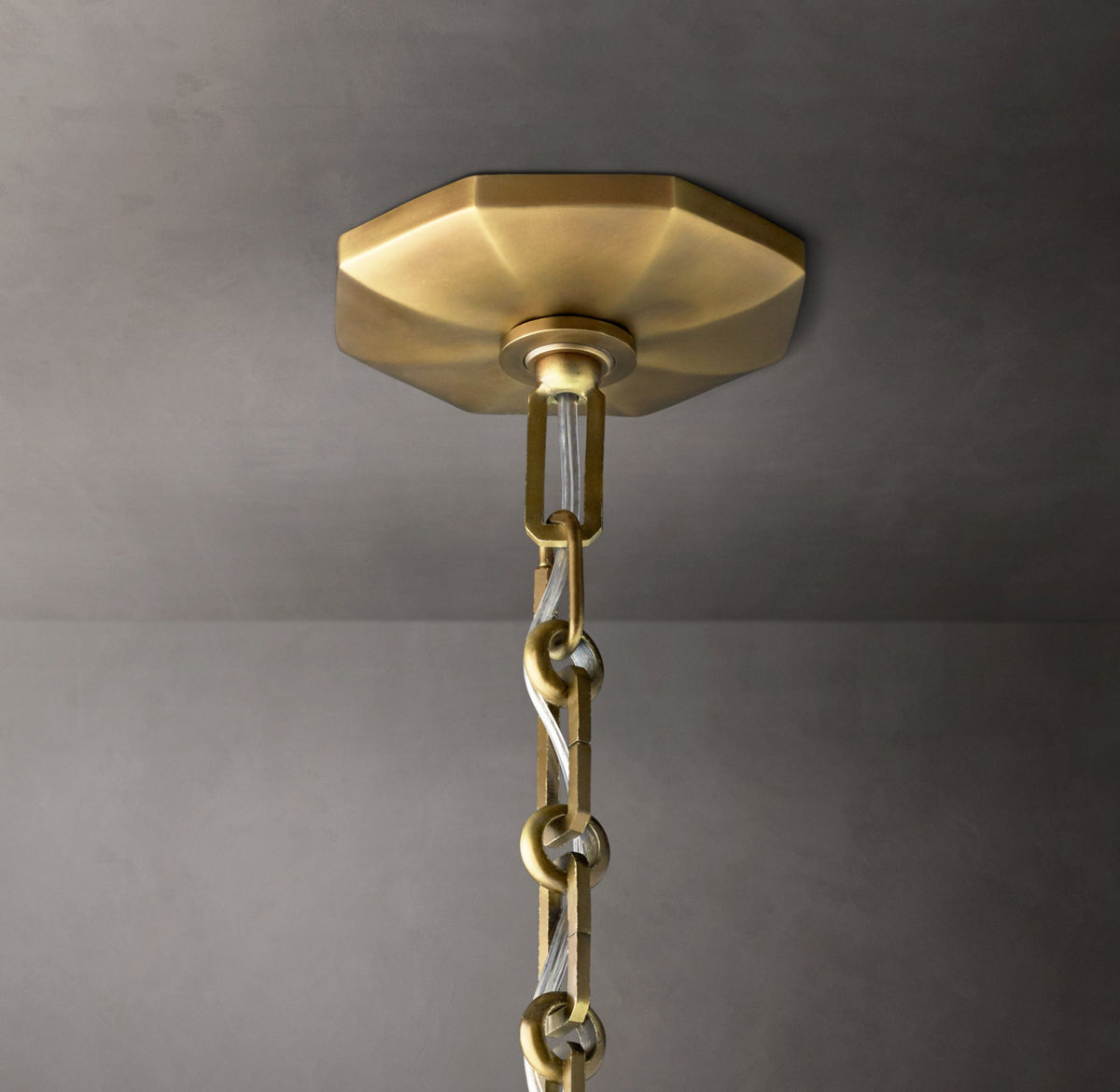 Signature Bonnington Round Chandelier – 24" Lacquered Burnished Brass — view 4