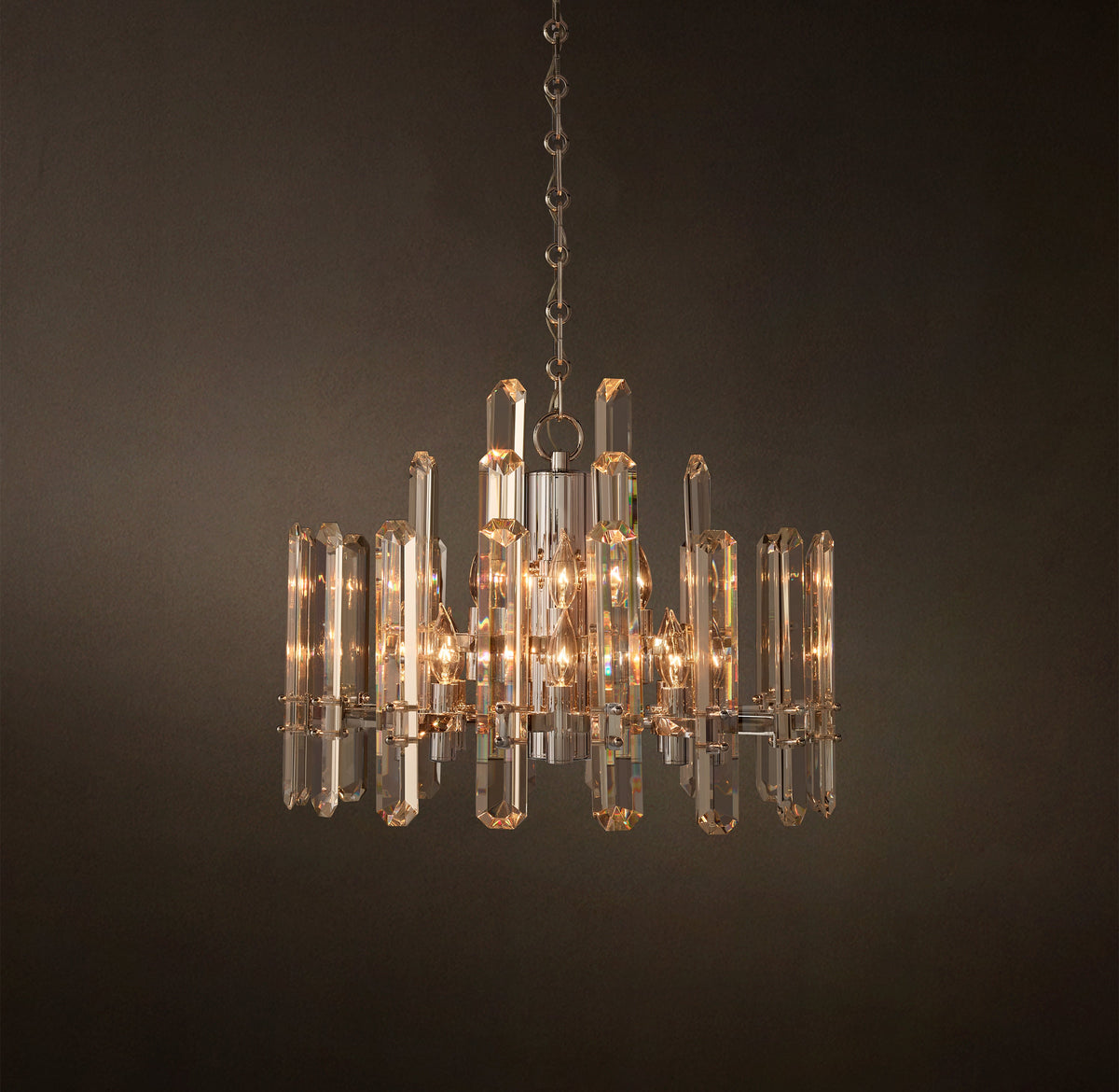 Signature Bonnington Round Chandelier – 24" Polished Nickel — view 1