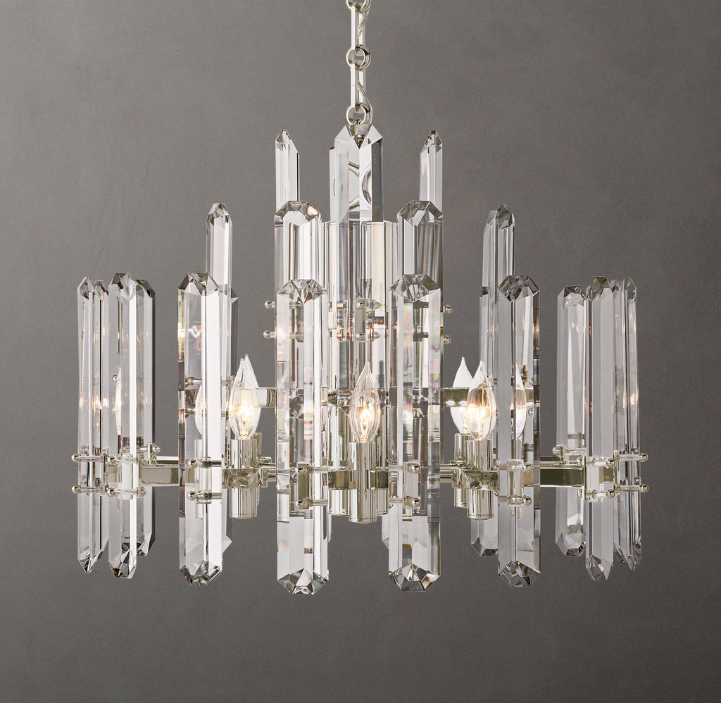 Signature Bonnington Round Chandelier – 24" Polished Nickel — view 3