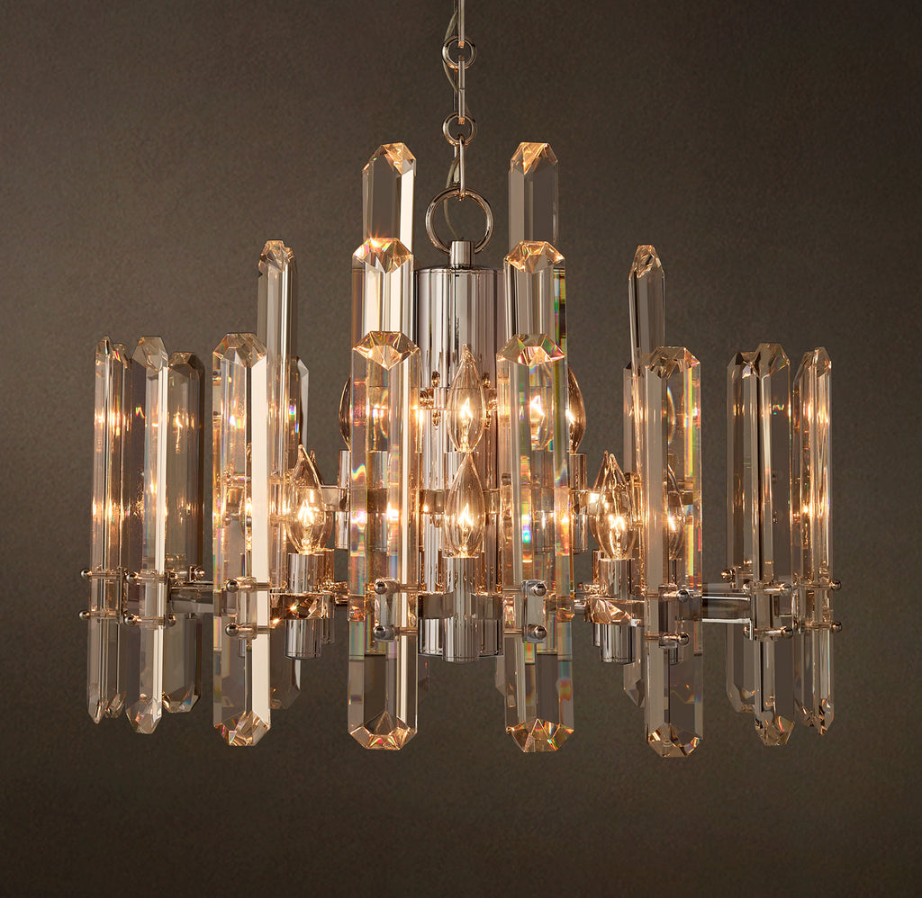 Signature Bonnington Round Chandelier – 24" Polished Nickel — view 5