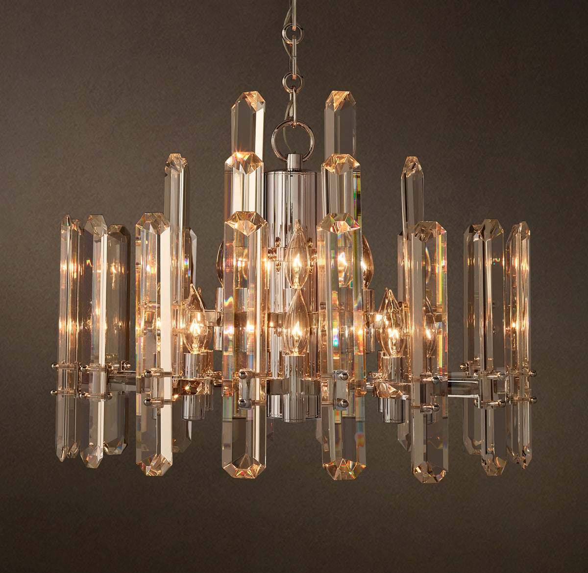 Signature Bonnington Round Chandelier – 24" Polished Nickel — view 5