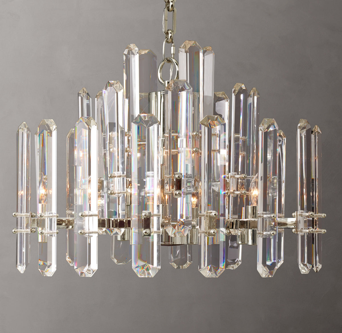 Signature Bonnington Round Chandelier – 24" Polished Nickel — view 6