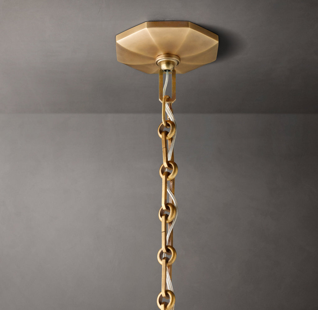 Signature Bonnington Round Chandelier – 36" Lacquered Burnished Brass — view 3