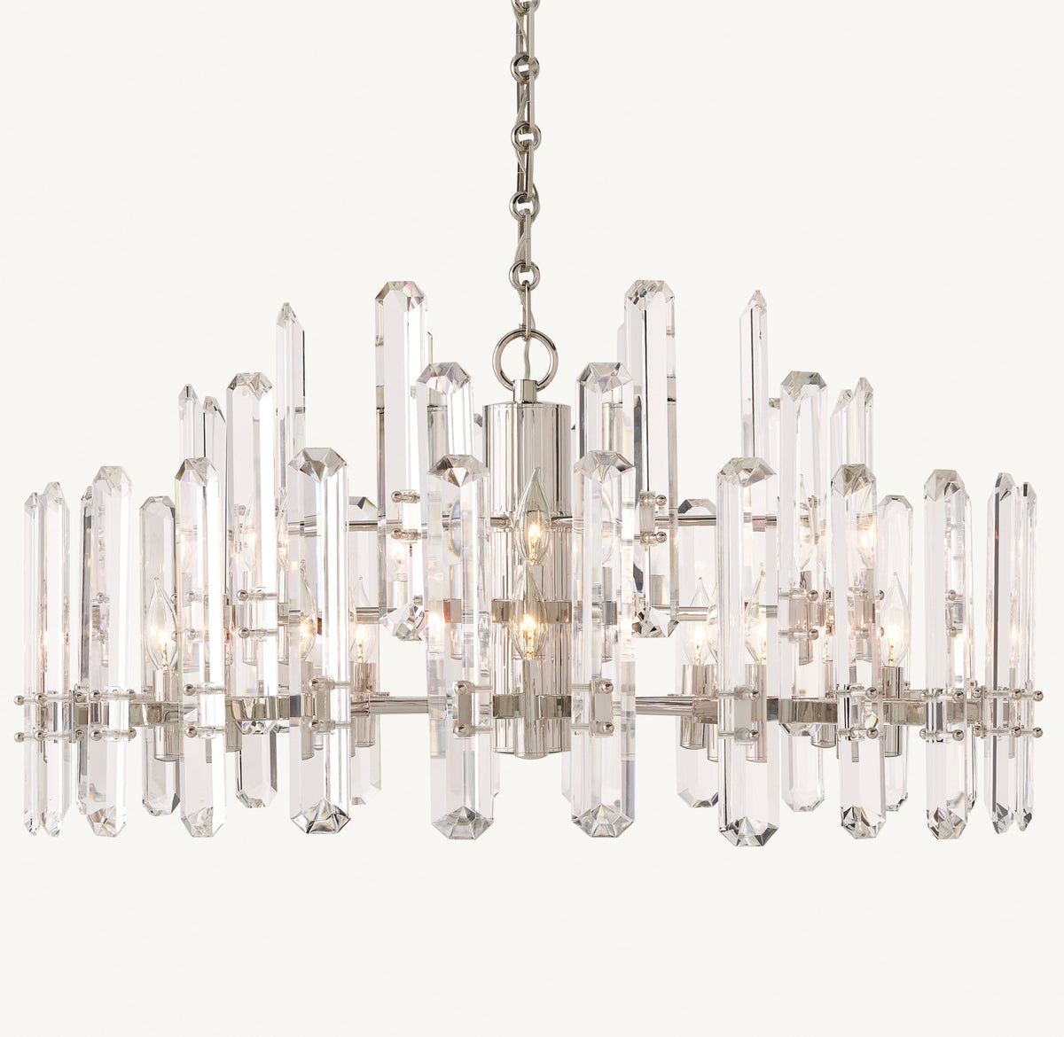 Signature Bonnington Round Chandelier – 36" Polished Nickel — view 1