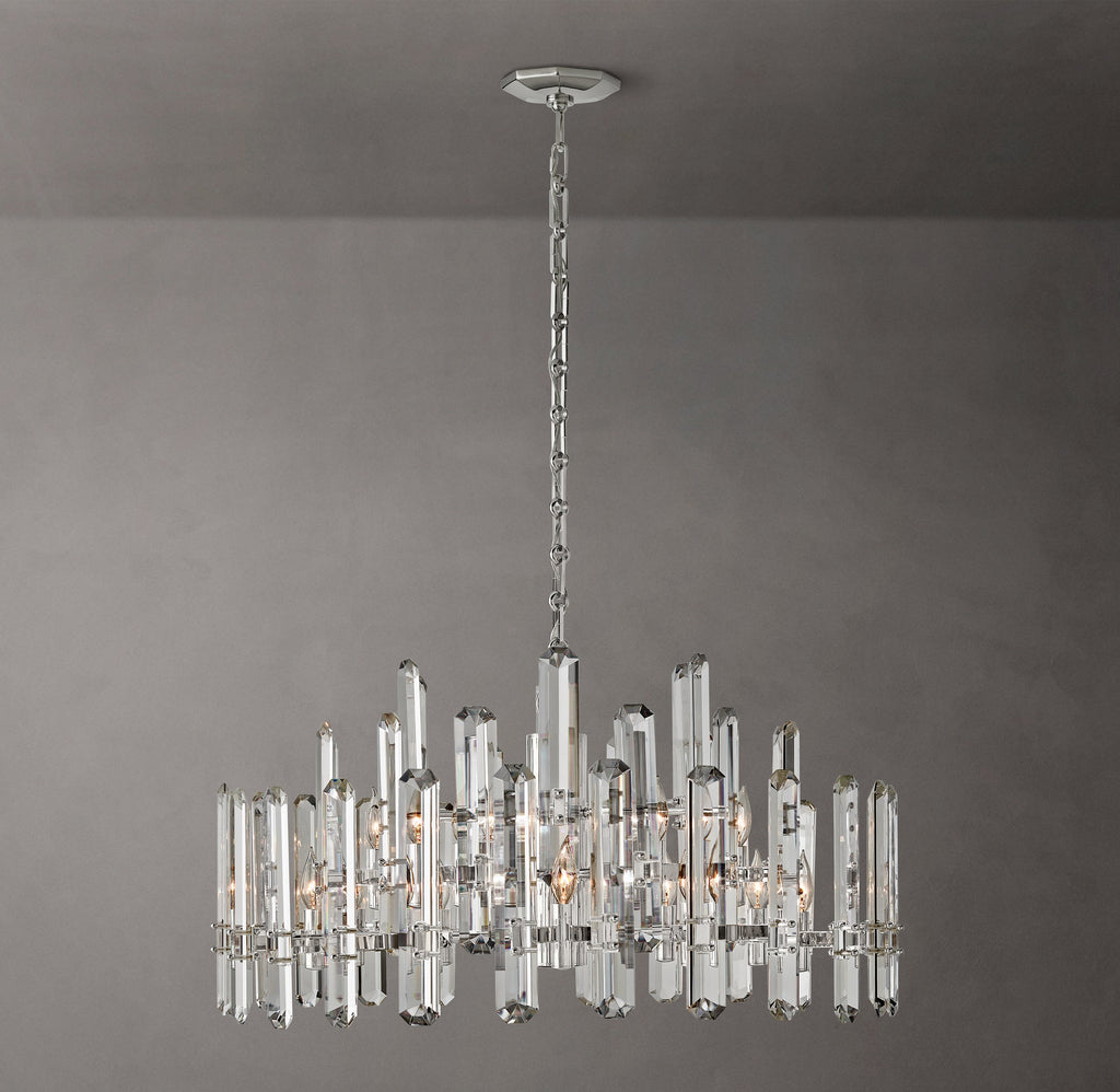 Signature Bonnington Round Chandelier – 36" Polished Nickel — view 3