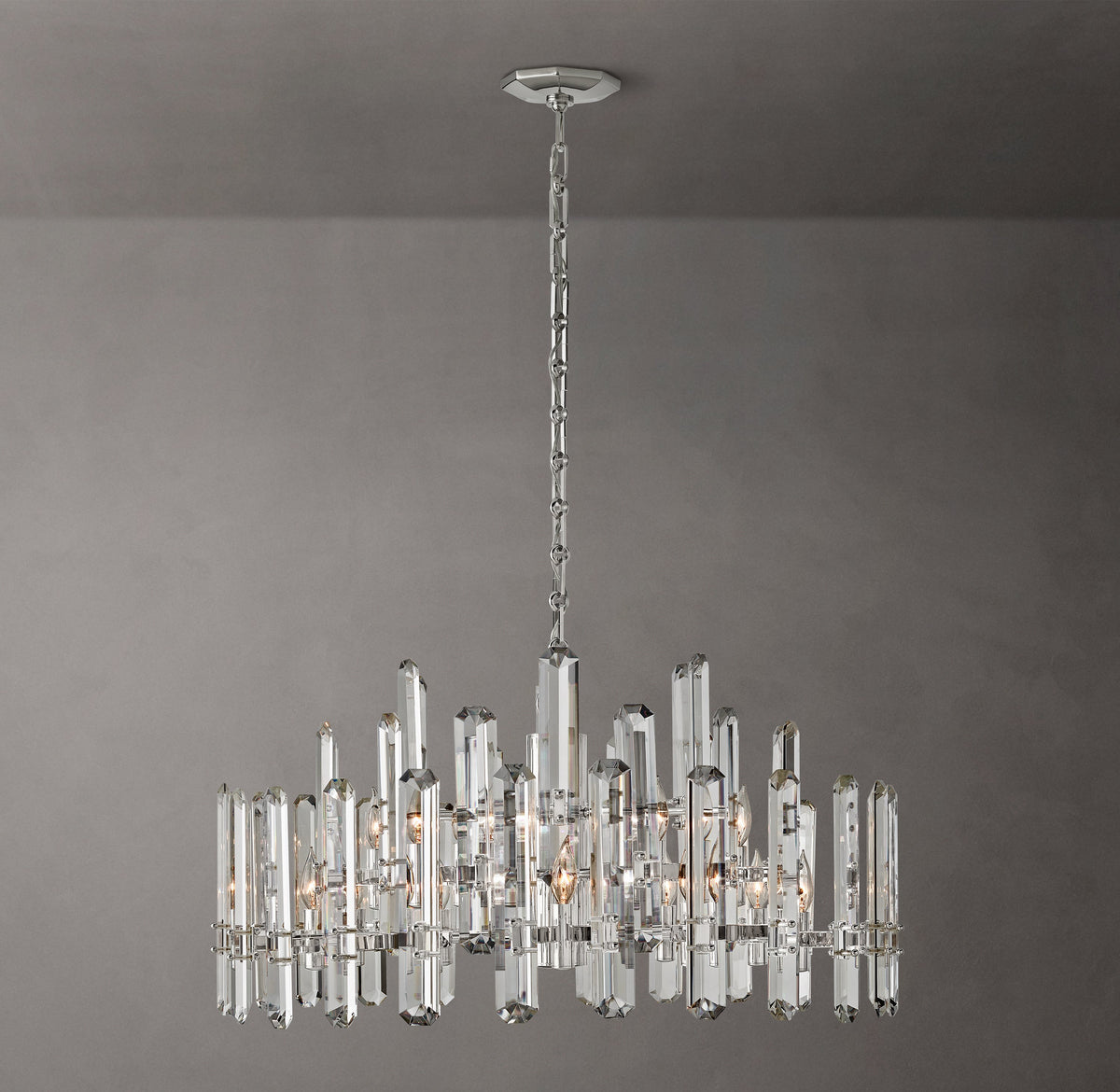 Signature Bonnington Round Chandelier – 36" Polished Nickel — view 3