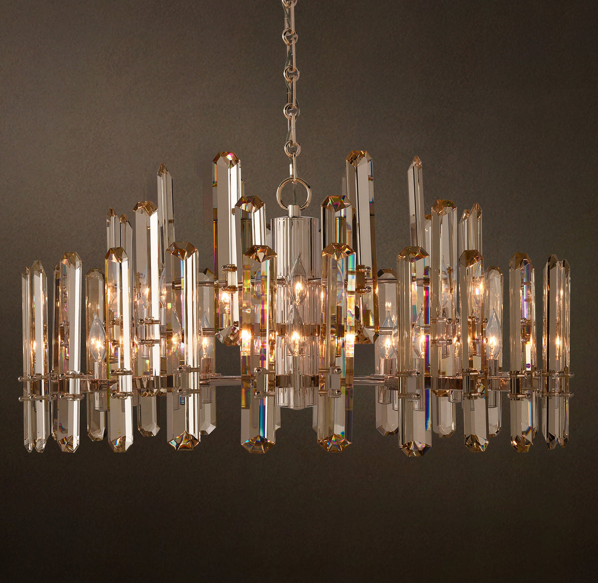 Signature Bonnington Round Chandelier – 36" Polished Nickel — view 5
