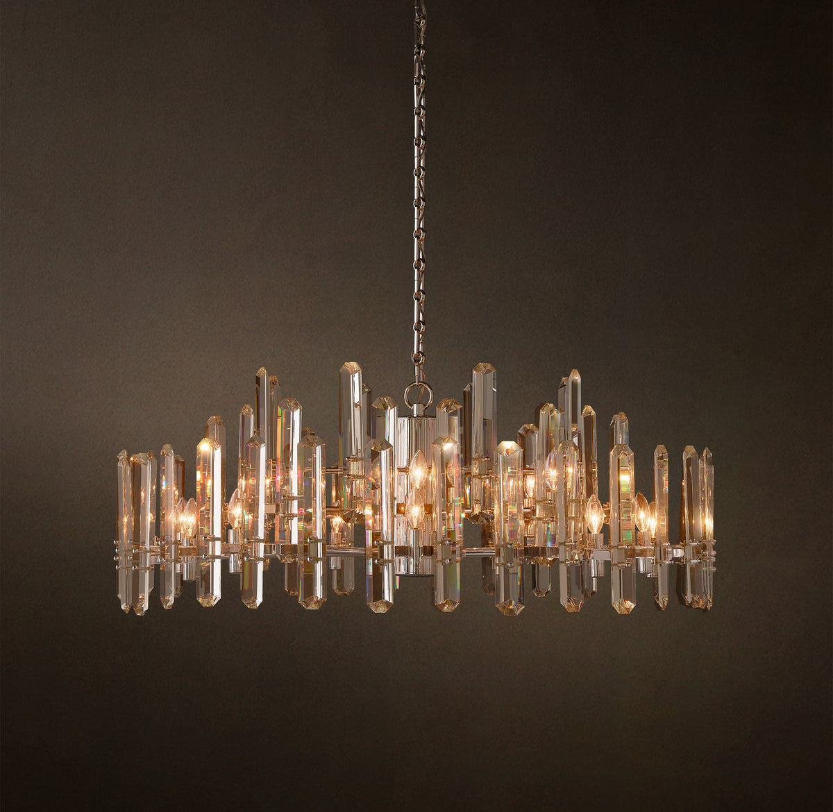 Signature Bonnington Round Chandelier – 48" Polished Nickel — view 1