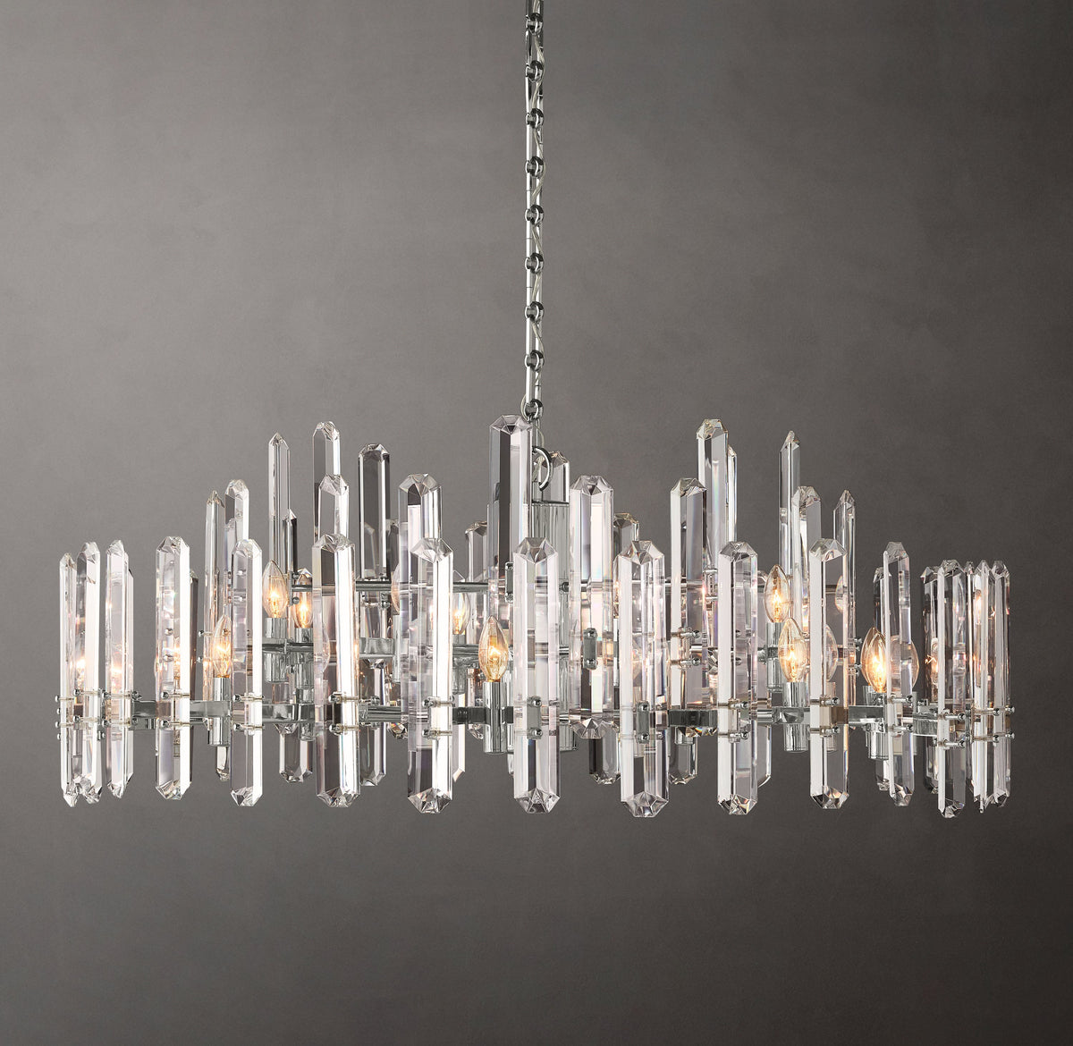 Signature Bonnington Round Chandelier – 48" Polished Nickel — view 3