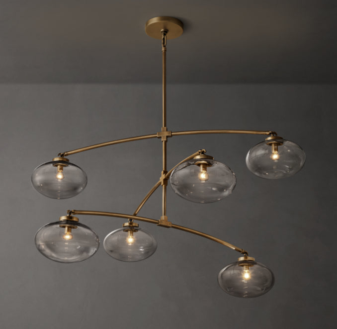 Sculptural Cabrette Clear Glass Mobile Round Chandelier — view 1