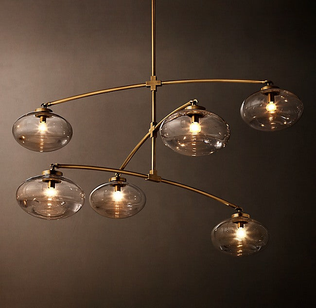 Sculptural Cabrette Clear Glass Mobile Round Chandelier — view 2