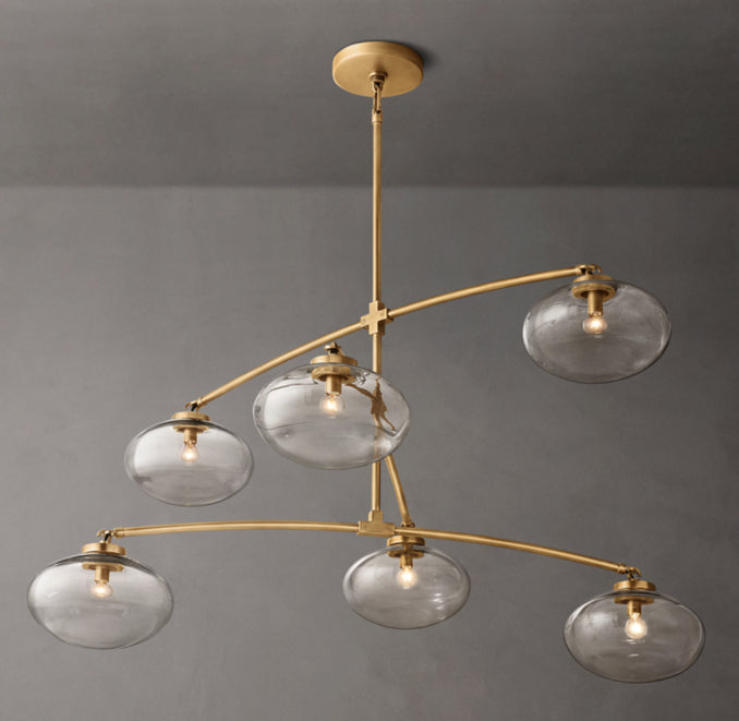 Sculptural Cabrette Clear Glass Mobile Round Chandelier — view 3