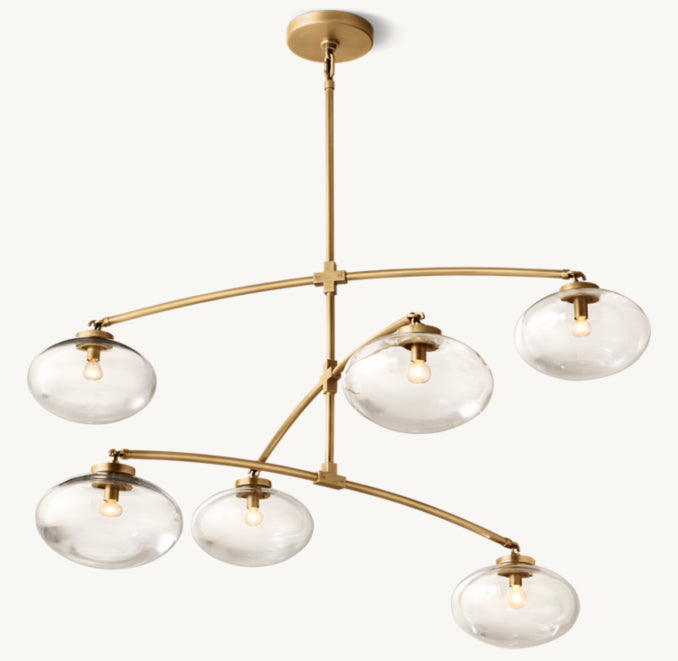 Sculptural Cabrette Clear Glass Mobile Round Chandelier — view 4