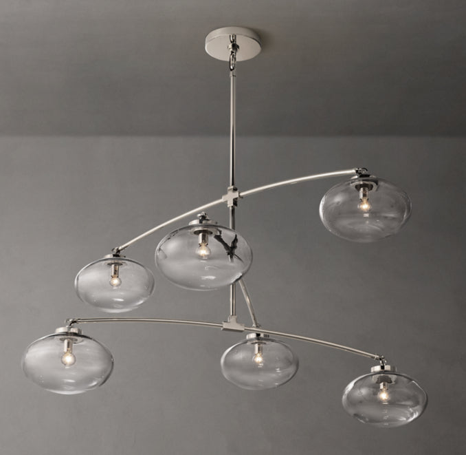 Sculptural Cabrette Clear Glass Mobile Round Chandelier — view 3