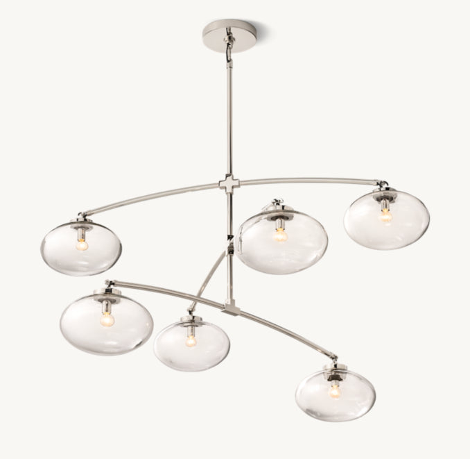 Sculptural Cabrette Clear Glass Mobile Round Chandelier — view 4