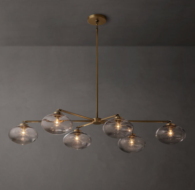 Sculptural Cabrette Clear Glass Mobile Linear Chandelier — view 1
