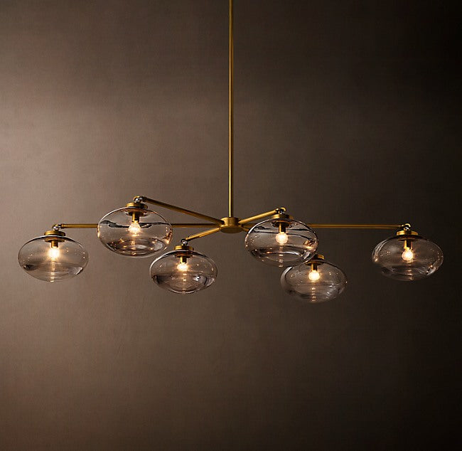 Sculptural Cabrette Clear Glass Mobile Linear Chandelier — view 2